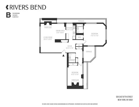 Floor plan for 2 beds, 2 baths, 1485 sqft